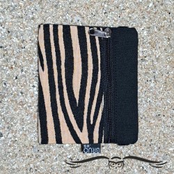 Portefeuille unisexe Zèbre beige, modèle TEXEL.