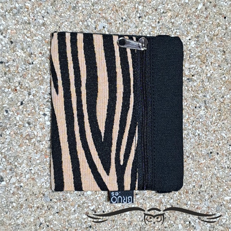 Portefeuille unisexe Zèbre beige, modèle TEXEL.