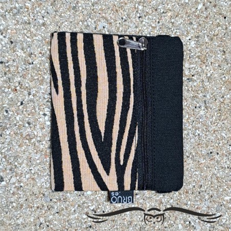 Portefeuille unisexe Zèbre beige, modèle TEXEL.