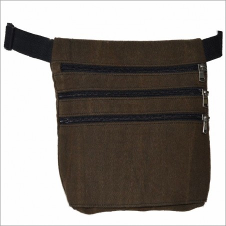 Waist bag belt fanny pack Easter Island 3 solid dark brown 100% cotton