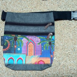 Waist bag belt fanny pack Kauai 2 pockets A4.