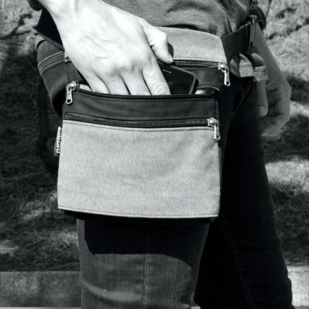 Waist bag belt fanny pack Easter Island 3 solid camel 100% cotton