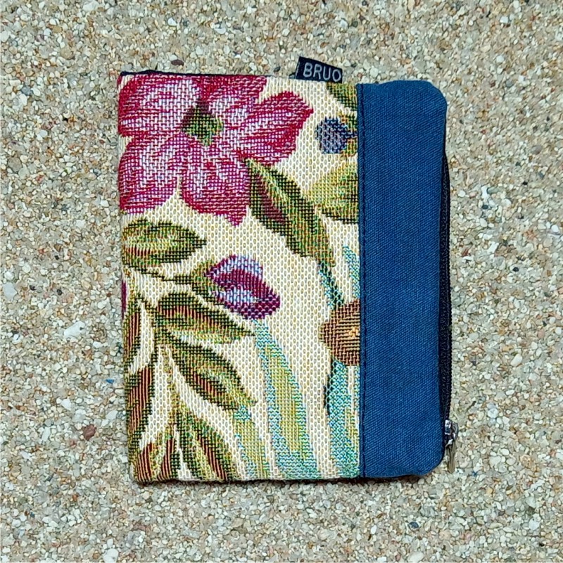 Portefeuille ancien Flower Bleu unisexe, modèle...