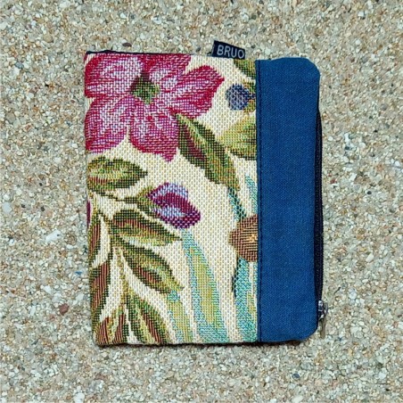 Portefeuille ancien Flower Bleu unisexe, modèle TEXEL.