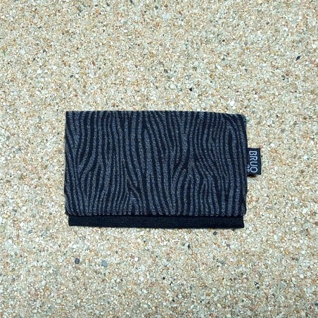 Guadalupe card holder & coin purse. Mini grey zebra, measures 12x8.5 cm.