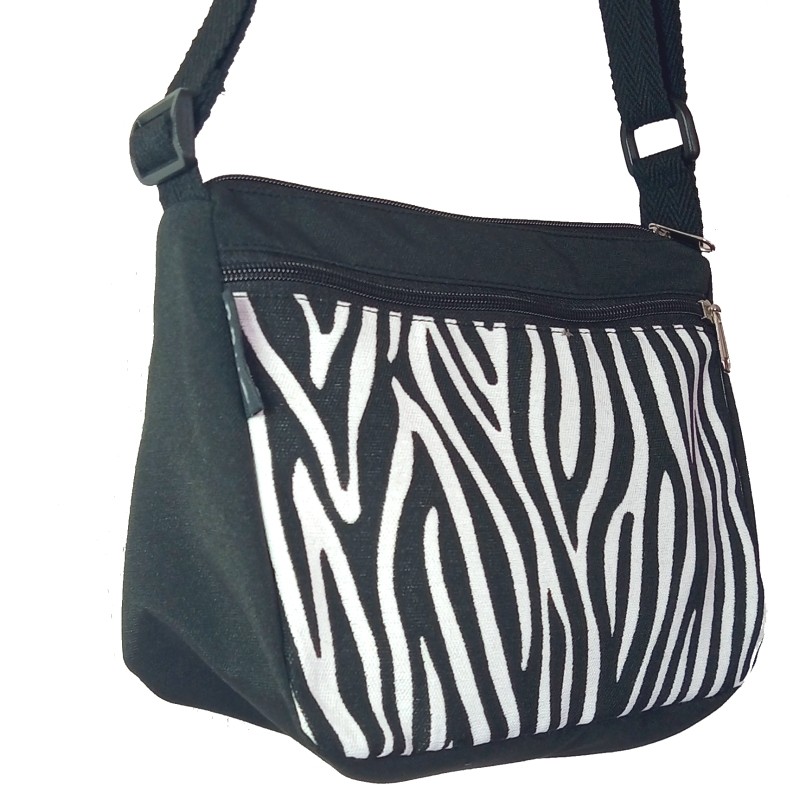 Bossa ampla Zebra blanca i negra amb 4...