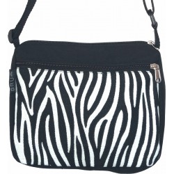 Bossa ampla Zebra blanca i negra amb 4 butxaques, Creta.