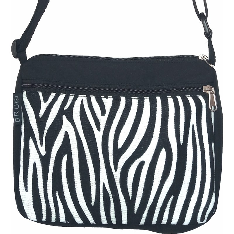 Sac á main large, zèbre noire et blanc à 4...