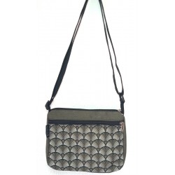 Bossa ampla ventall taupe amb 4 butxaques, Creta.