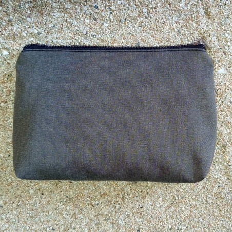 Trousse de toilette en tissu confectionnée à la main, dotée de 2 poches. Éventail taupe, Aland.