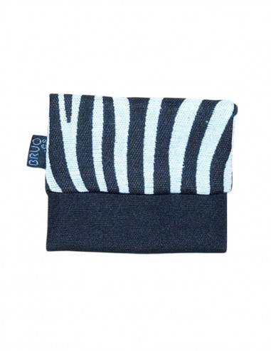 Black white zebra unisex mini wallet, Romano.