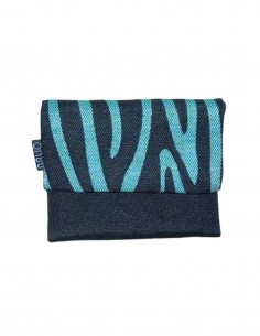 Mini cartera unisex zebra verd negre, Romano.