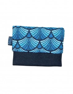 Mini portefeuille unisexe éventail bleu, Romano.