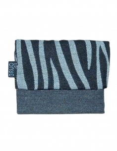 Black grey zebra unisex mini wallet, Romano.