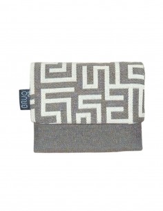 Taupe labyrinth unisex mini wallet, Romano.