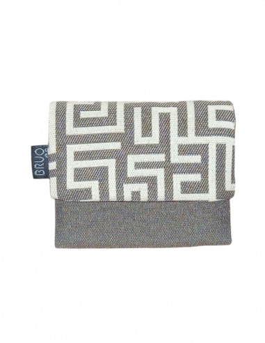 Taupe labyrinth unisex mini wallet, Romano.