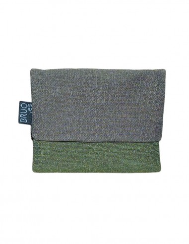 Green taupe unisex mini wallet, Romano.
