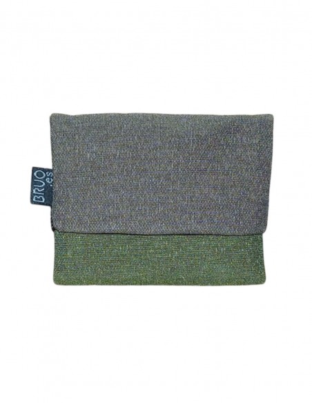 Mini portefeuille unisexe vert taupe, Romano.