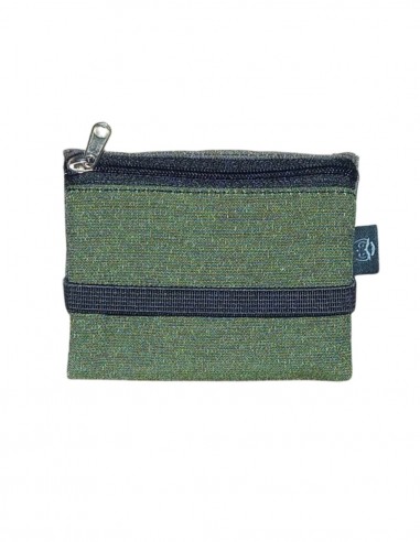 Green taupe unisex mini wallet, Romano.