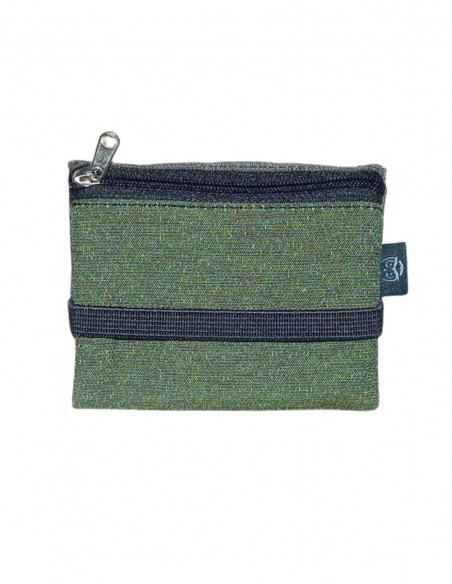 Green taupe unisex mini wallet, Romano.