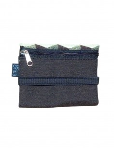 Brown cubes unisex mini wallet, Romano. 2