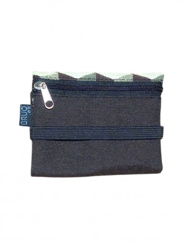 Brown cubes unisex mini wallet, Romano.