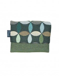 Green little leaves unisex mini wallet, Romano.