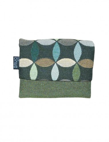 Green little leaves unisex mini wallet, Romano.