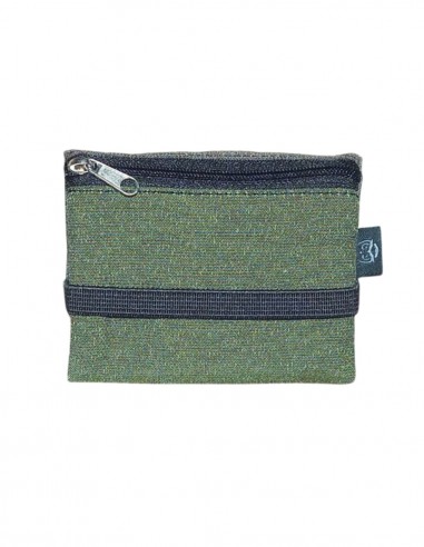 Green little leaves unisex mini wallet, Romano.