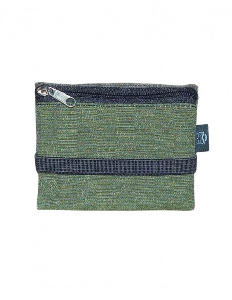 Green little leaves unisex mini wallet, Romano.