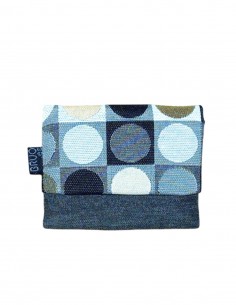 Mini portefeuille unisexe pois gris noir, Romano.