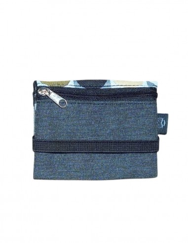 Black grey polka dots unisex mini wallet, Romano.