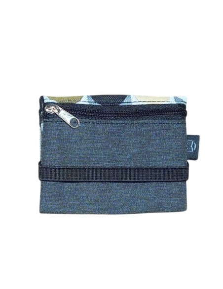 Black grey polka dots unisex mini wallet, Romano.