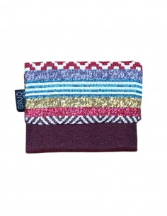 Garnet multi stripes unisex mini wallet, Romano.