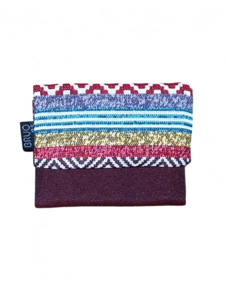 Garnet multi stripes unisex mini wallet, Romano.