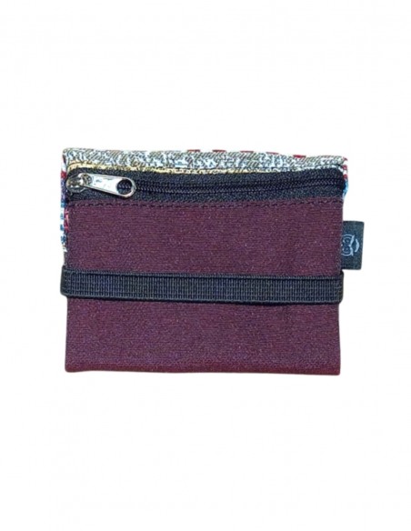 Garnet multi stripes unisex mini wallet, Romano.