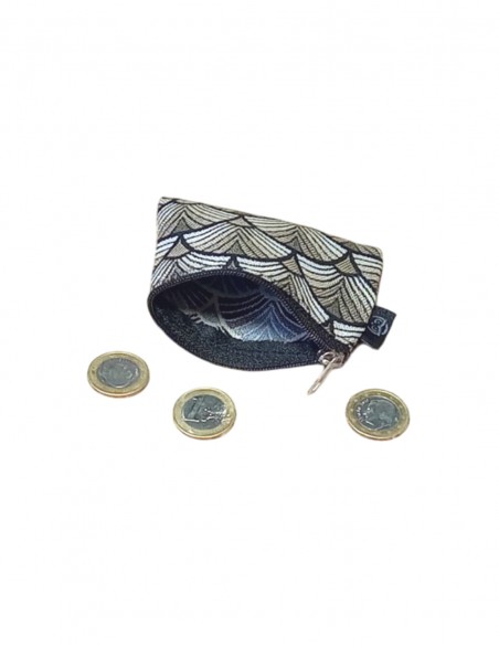 Mini porte-monnaie Ko Pu éventail taupe. 6x9Cm.