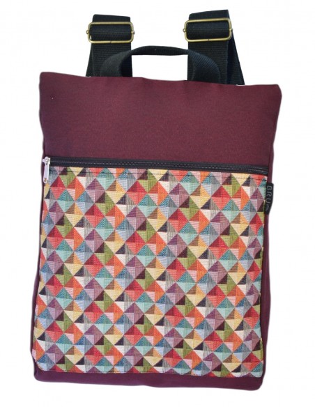 Anti-theft backpack "triangul" burgundy – JAVA