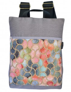 Mochila antirrobo formas gris