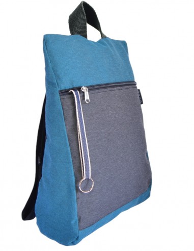 Anti-theft backpack grey turquoise – JAVA