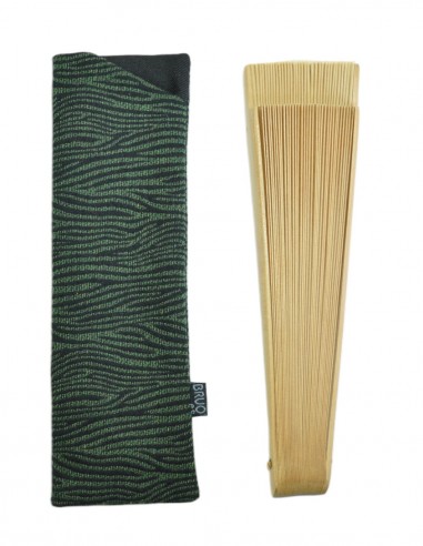 Funda Abanico Cebra Fina Verde