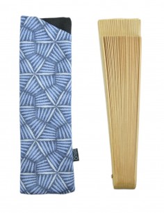 Funda abanico palillos azul