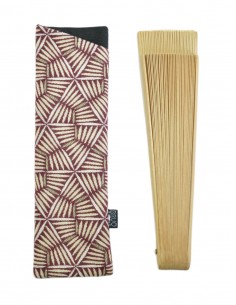 Funda abanico palillos granate