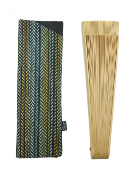 Funda abanico rayas verde
