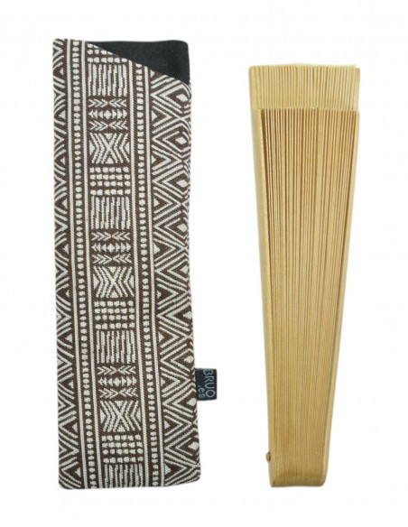 Funda abanico étnico marrón