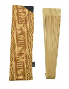 Funda abanico étnico mostaza