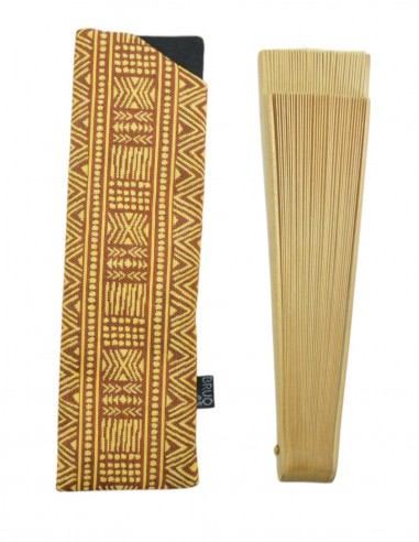 Funda abanico étnico mostaza