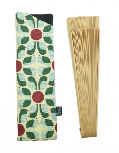 Funda abanico flores color crema