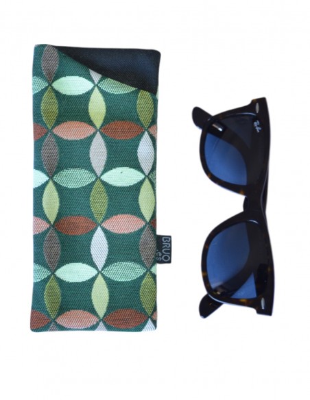 Funda gafas hojas verde