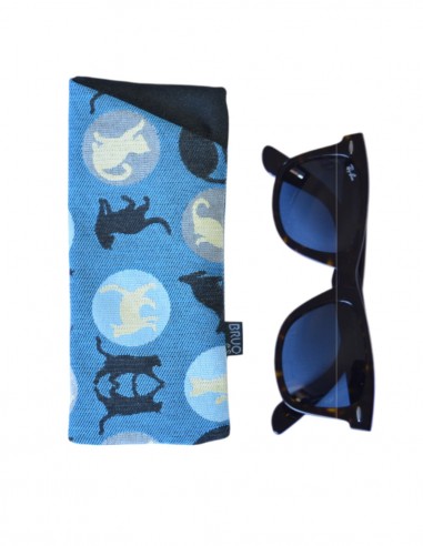 Funda gafas gatos azul